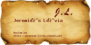 Jeremiás Lívia névjegykártya